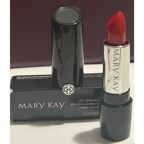 NEW Mary Kay Gel Semi-Matte Lipstick Full Size in Red Stiletto 157973 - Picture 1 of 7